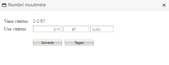 !Numbri muutmine