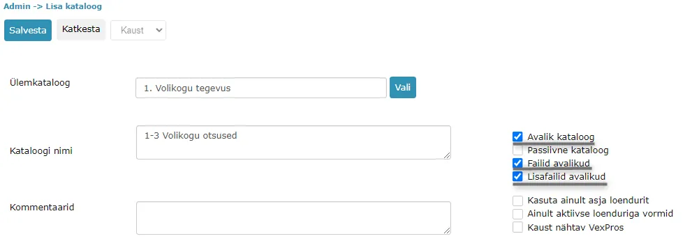 !Kataloogi muutmine avalikuks