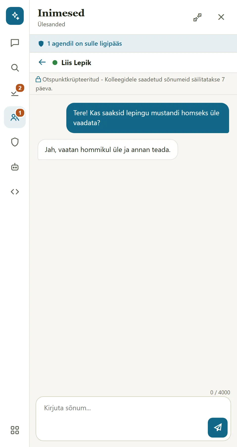 !Otspunktkrüpteeritud vestlus