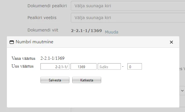 !Käsitsi numbri muutmine