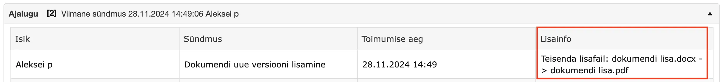 !Konverteerimise logi