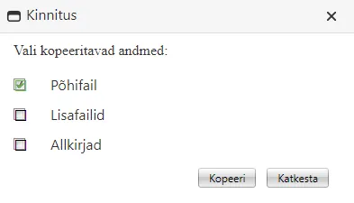 !Uueks kopeerimise kinnitusaken
