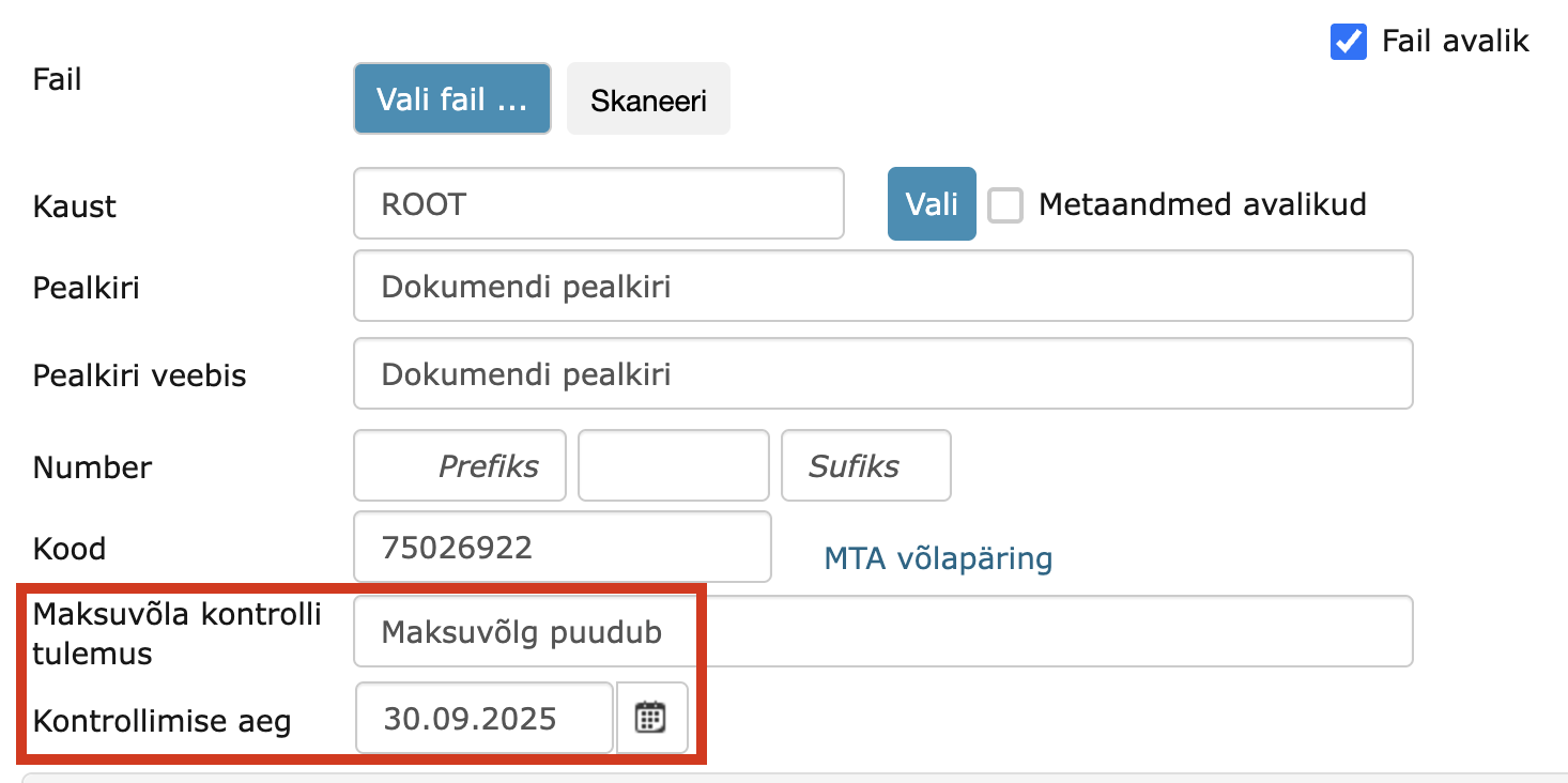 !Andmed vormil