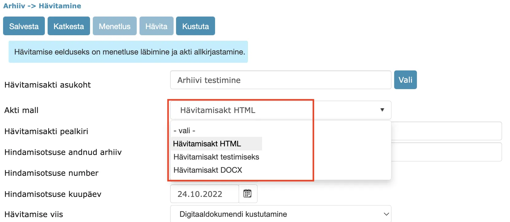 !Hävitamisakti mallide valik