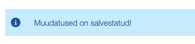 !Dokumendi salvestamise teavitus
