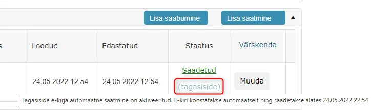 !Tagasiside link