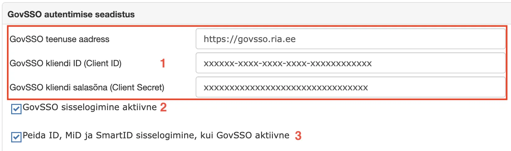 !GovSSO andmed