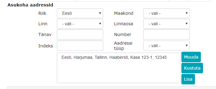 !Aadressi väli