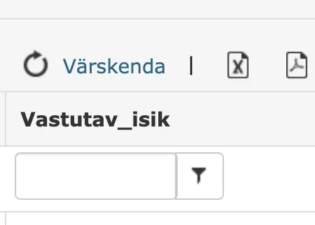 !Raporti filter aktiveeritud