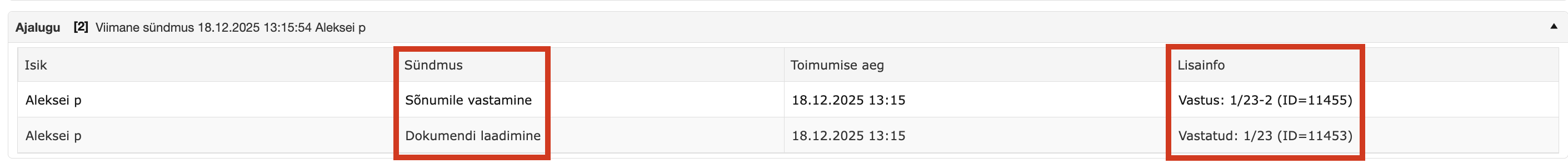 !Vastamise ajalugu
