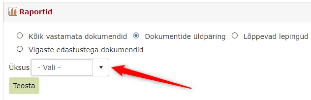!Raporti üksuse sisend