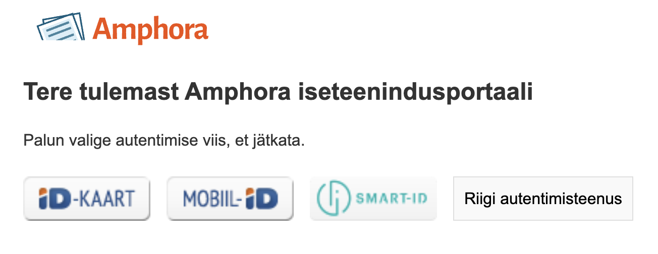 Iseteenindusportaali sisenemise vaade