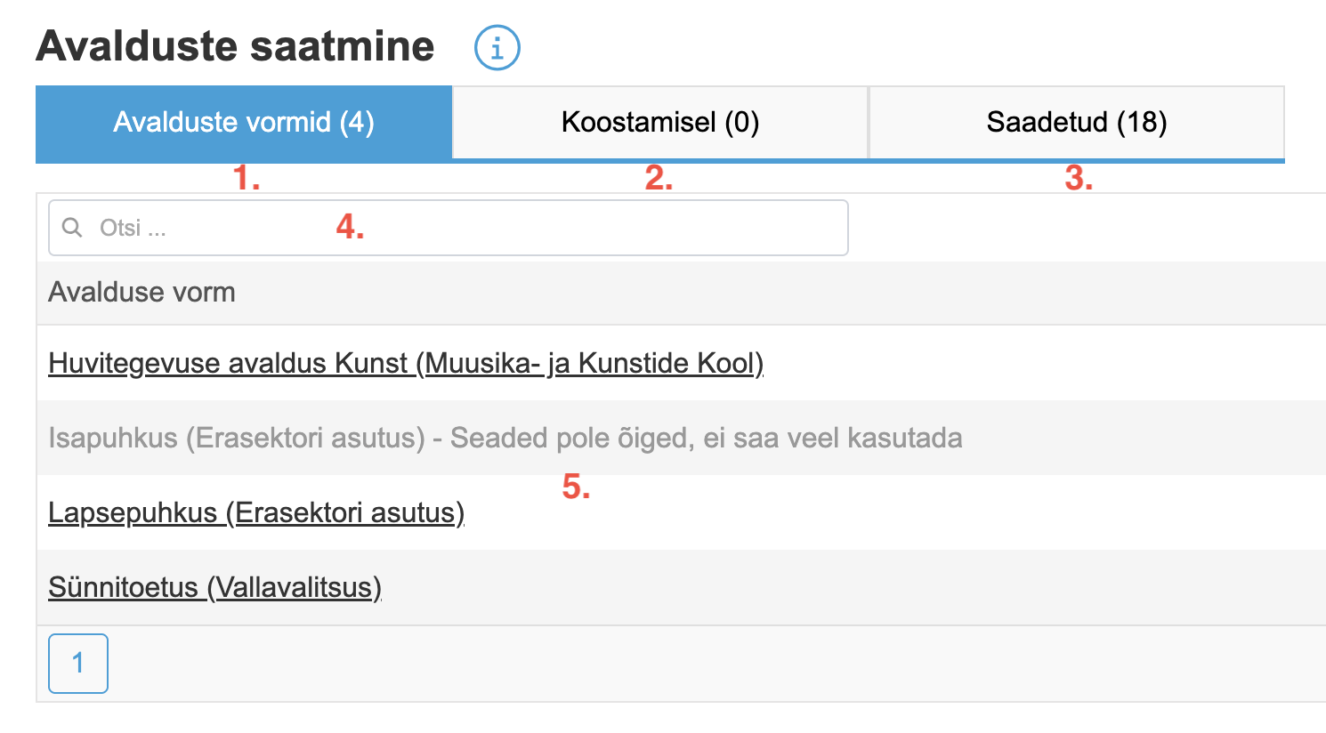Iseteenindusportaali vaade