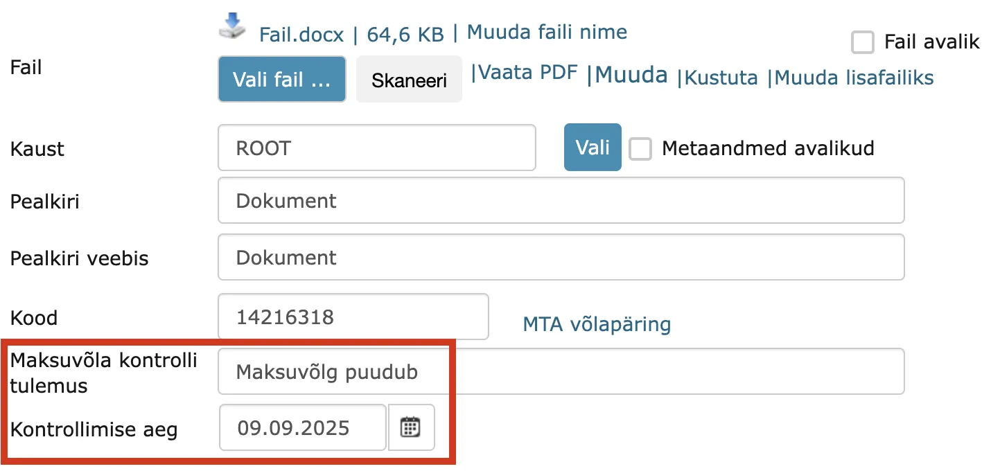 !Tulemused vormil